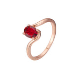 Ros¨¦goldene Solit?rringe mit Marquise-Rot- und blauem CZ-Pav¨¦