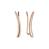 Pendientes de oruga de oro rosa