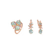 Luxuoso Cluster Verde Maçã misturado colorido CZ Rose Conjunto de joias anéis de ouro