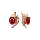 .Wings solitaire earrings in 14K Gold, Rose Gold plating colors
