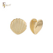 Pendientes huggie en forma de concha de oro de 14 quilates y oro rosa