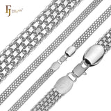 🔥 Bismarck weaving anchor quadruple four link chains plated 14K Gold, Rose Gold, two tone