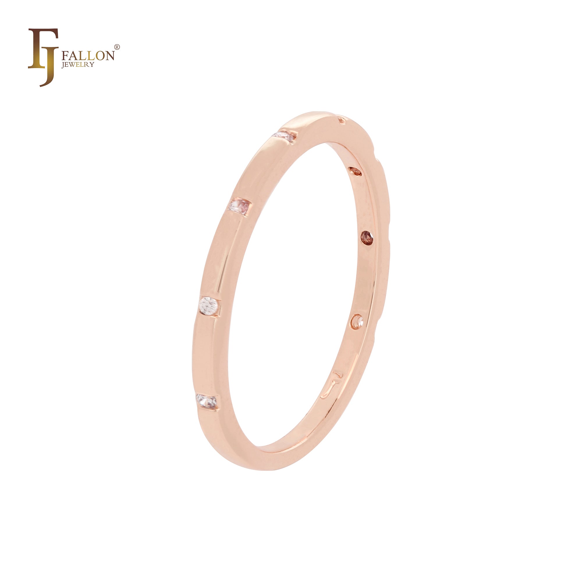 Aliança de casamento eterna em ouro 14K, anéis de ouro rosa