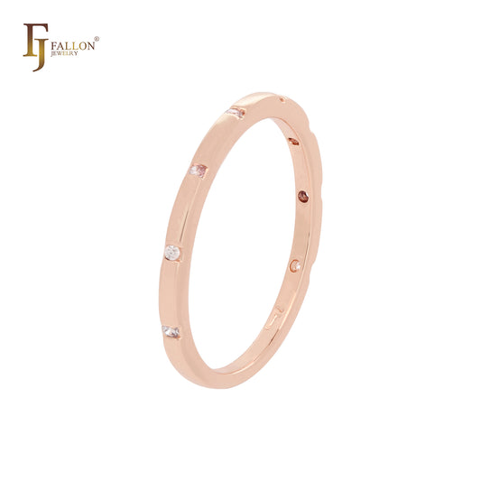 Aliança de casamento eterna em ouro 14K, anéis de ouro rosa