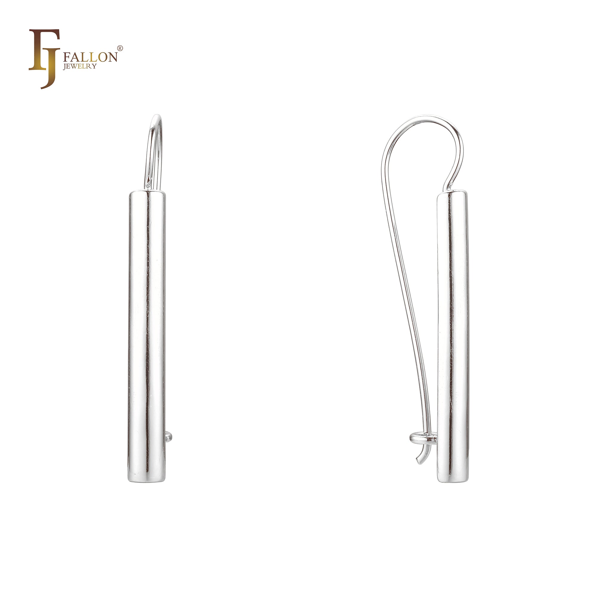 Long bar wire hook Rose Gold earrings