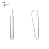 Long bar wire hook Rose Gold earrings