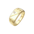 Mesh band slashed signet 14K Gold, Rose Gold Men's rings
