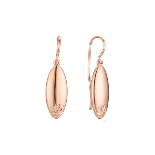 14K ゴールド、ローズゴールド メッキ色のワイヤー フック イヤリング