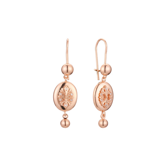 Brincos de gancho de arame com aglomerado de contas em ouro 14K, cores banhadas a ouro rosa