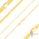 Cadenas con eslabones de fantasía de girasol enchapadas en Oro 14K, oro rosa, dos tonos, oro blanco