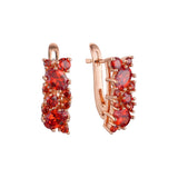 .Роскошные серьги Colorful Cluster CZ, покрытые 14-каратным золотом, розовым золотом.