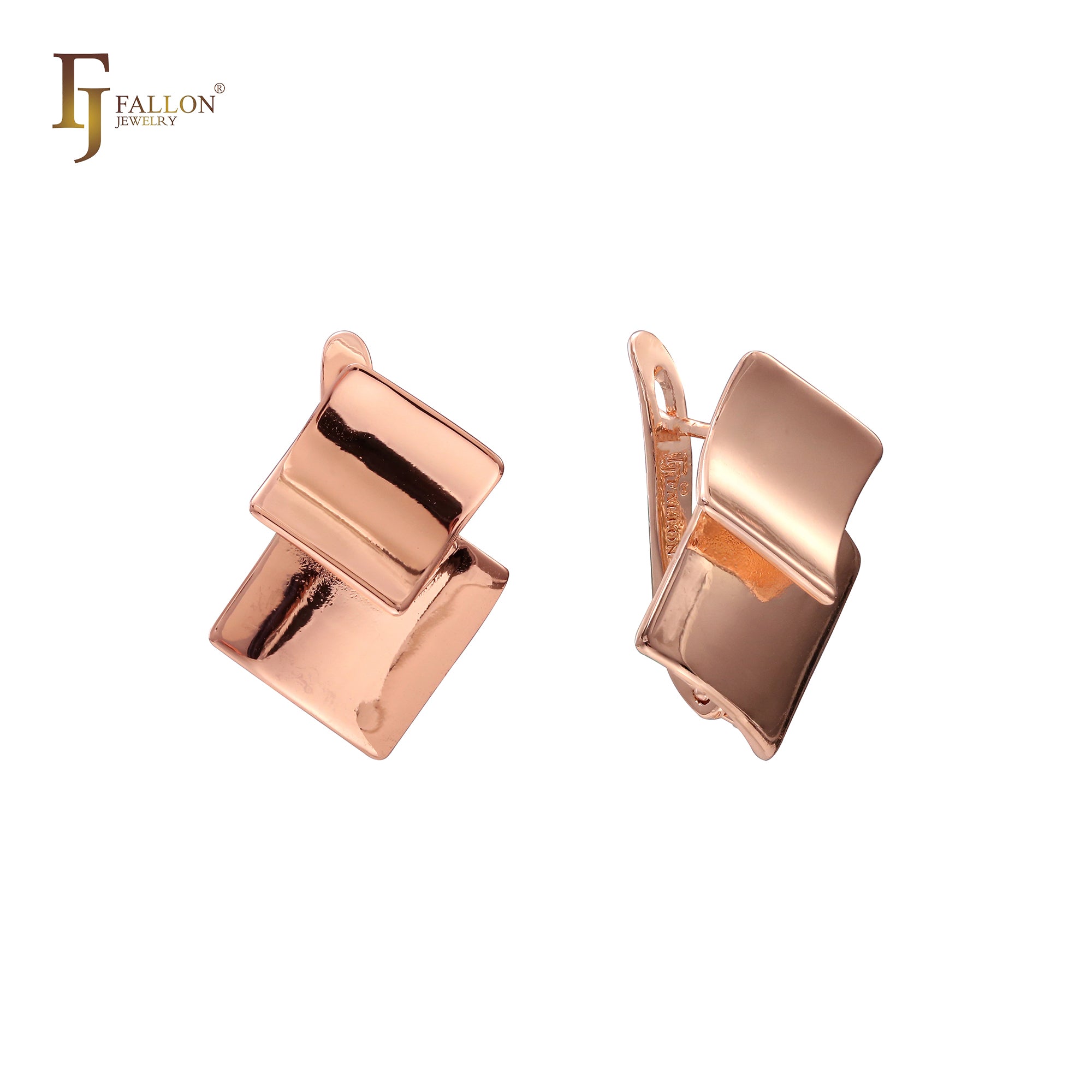 Rose Gold two tone earrings
