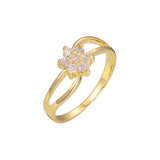 Cluster flower rings in 18K Gold, 14K Gold, Rose Gold plating colors