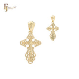 Orthodox Crucifix 14K Gold, Rose Gold, White Gold Cross Pendant