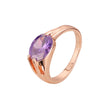 Marquise Cut Amethyst White Cz Solitaire design rings in 14K Gold, Rose Gold plating colors