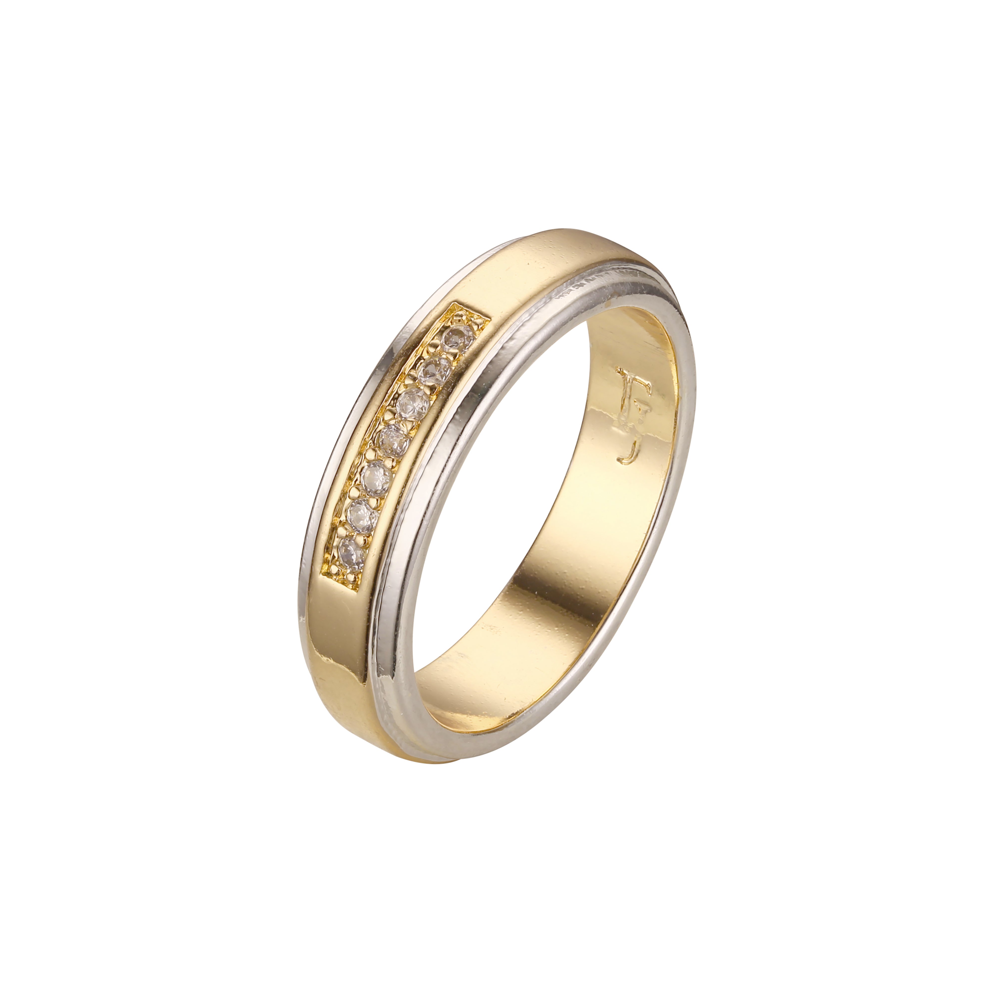 Zweifarbige Solit?rringe aus Ros¨¦gold mit Pflastersteinen