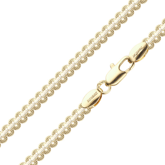 Eslabón de disco de fantasía chapado en Oro 14K, oro rosa, dos tonos