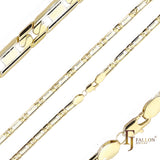 ホワイトゴールド、14K ゴールド、ローズゴールド、ツートーンメッキのミラーハンマーリンクチェーン