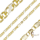 Figaro Z gemischte kubanische, ausgefallene Gliederketten, plattiert mit 14 Karat Gold, Roségold, zweifarbig