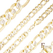 Figaro 链节切割锤击链条，镀 14K 金