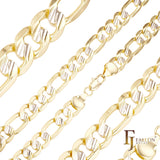 Figaro 链节切割锤击链条，镀 14K 金