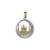🔥 Islamic pendant of the moon and temple in 14K Gold, Rose Gold & White Gold plating colors