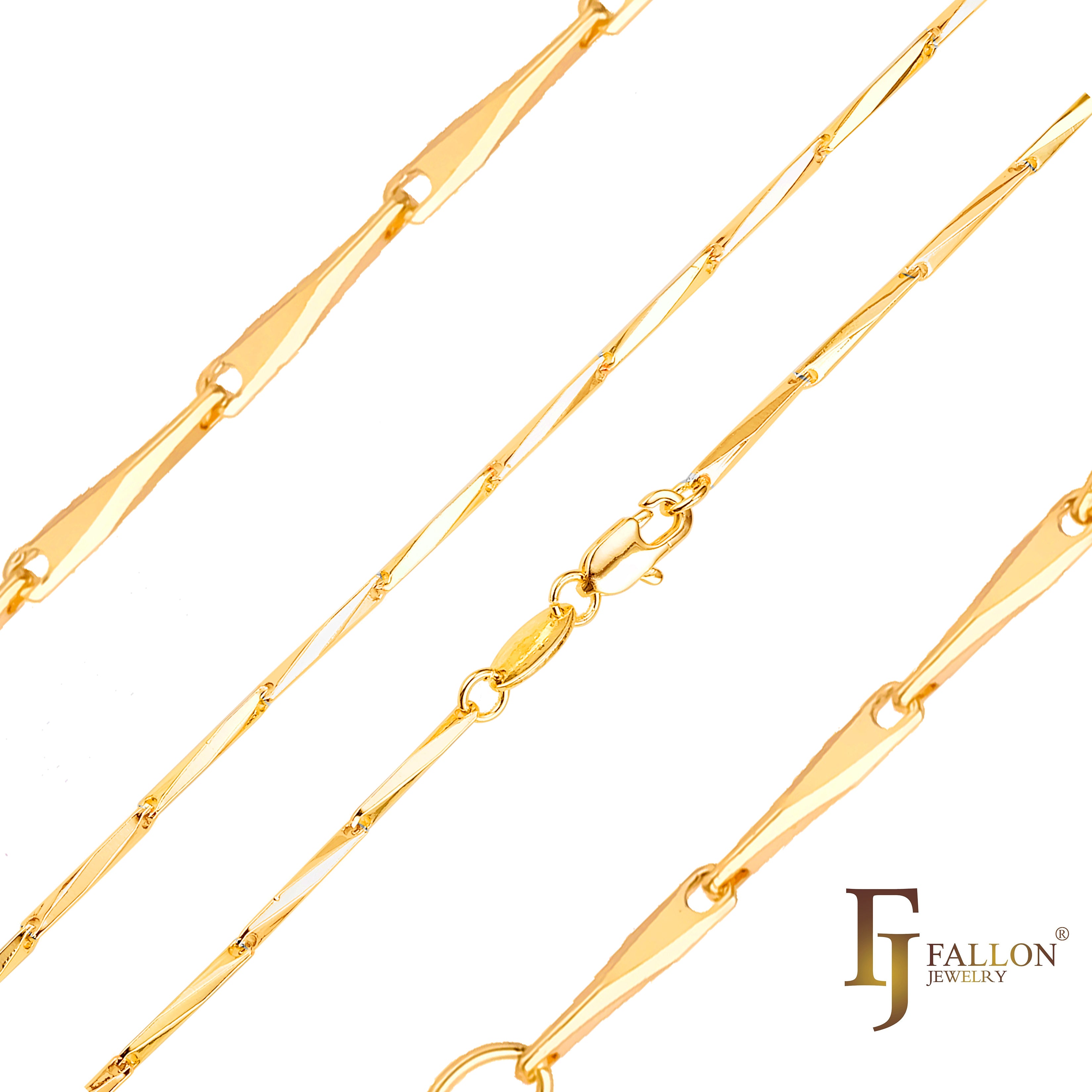 Elegante, zweifarbige, klassische Gerstenkorn-Gliederketten aus Roségold