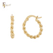 Twisted rope 14K Gold Hoop Earrings