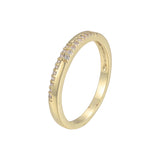 パヴェホワイト cz 結婚指輪バンド 14K ゴールド、ローズゴールド、18K ゴールドリング