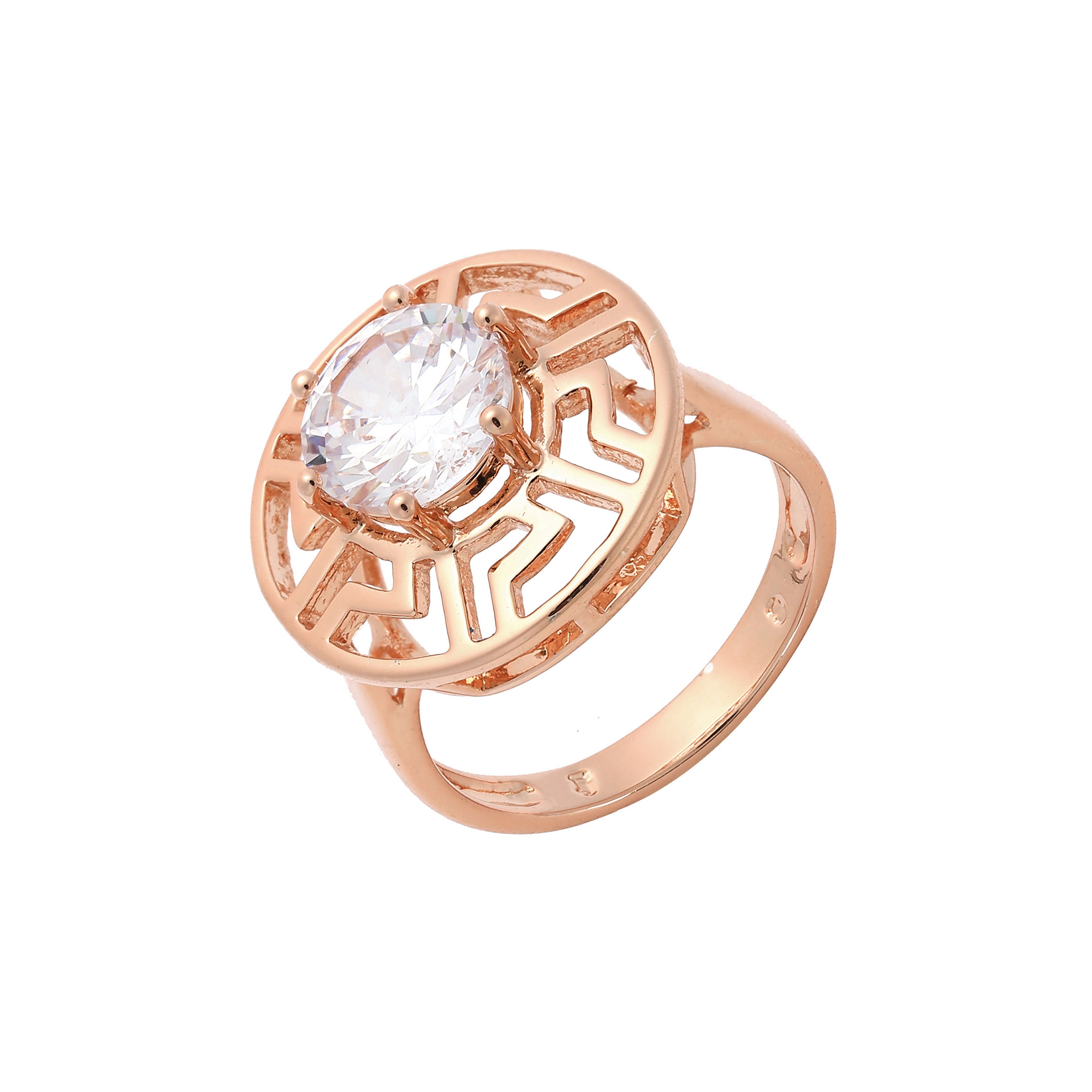 Solitario de filigrana con piedras redondas grandes en colores baño de Oro 18K, Oro 14K, Oro Rosa