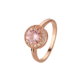 Chic colorful cubic zirconia Rose Gold halo rings