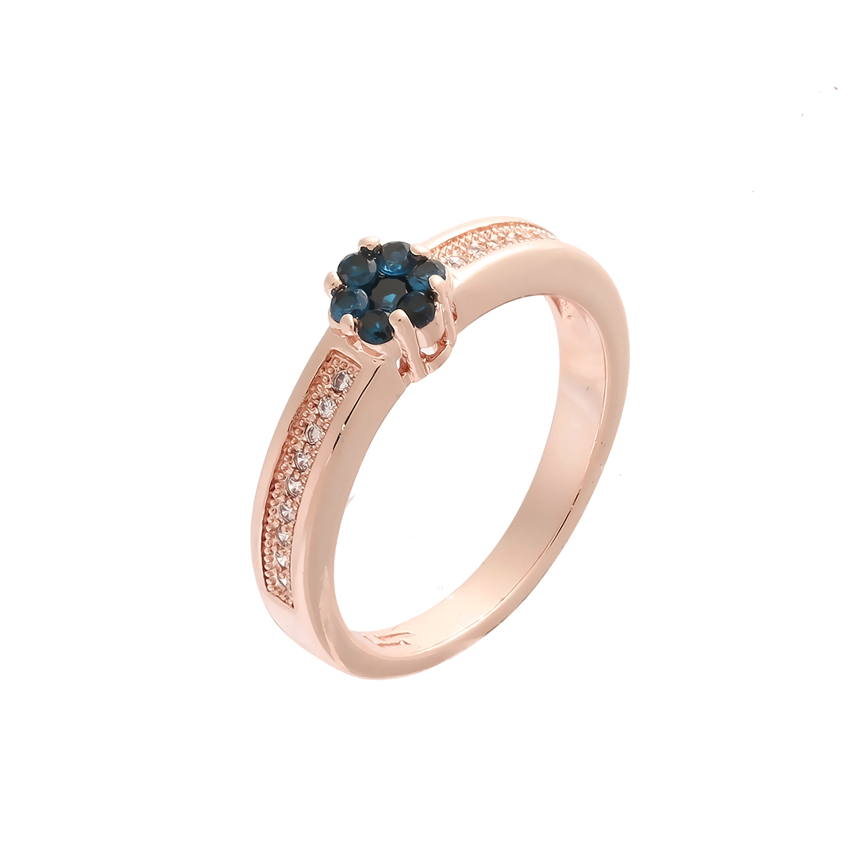°˿ÅÉîÀ¶ɫ´Ø״»¨ʯ 14K ½ð½äָ£¬¶Æõ¹å½ðÑÕɫ