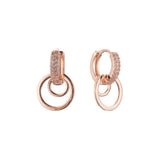 Huggie cluster circles earrings in 14K Gold, Rose Gold plating colors