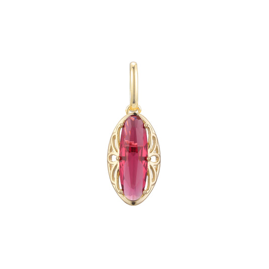 玫瑰金吊坠，14K 镀金颜色