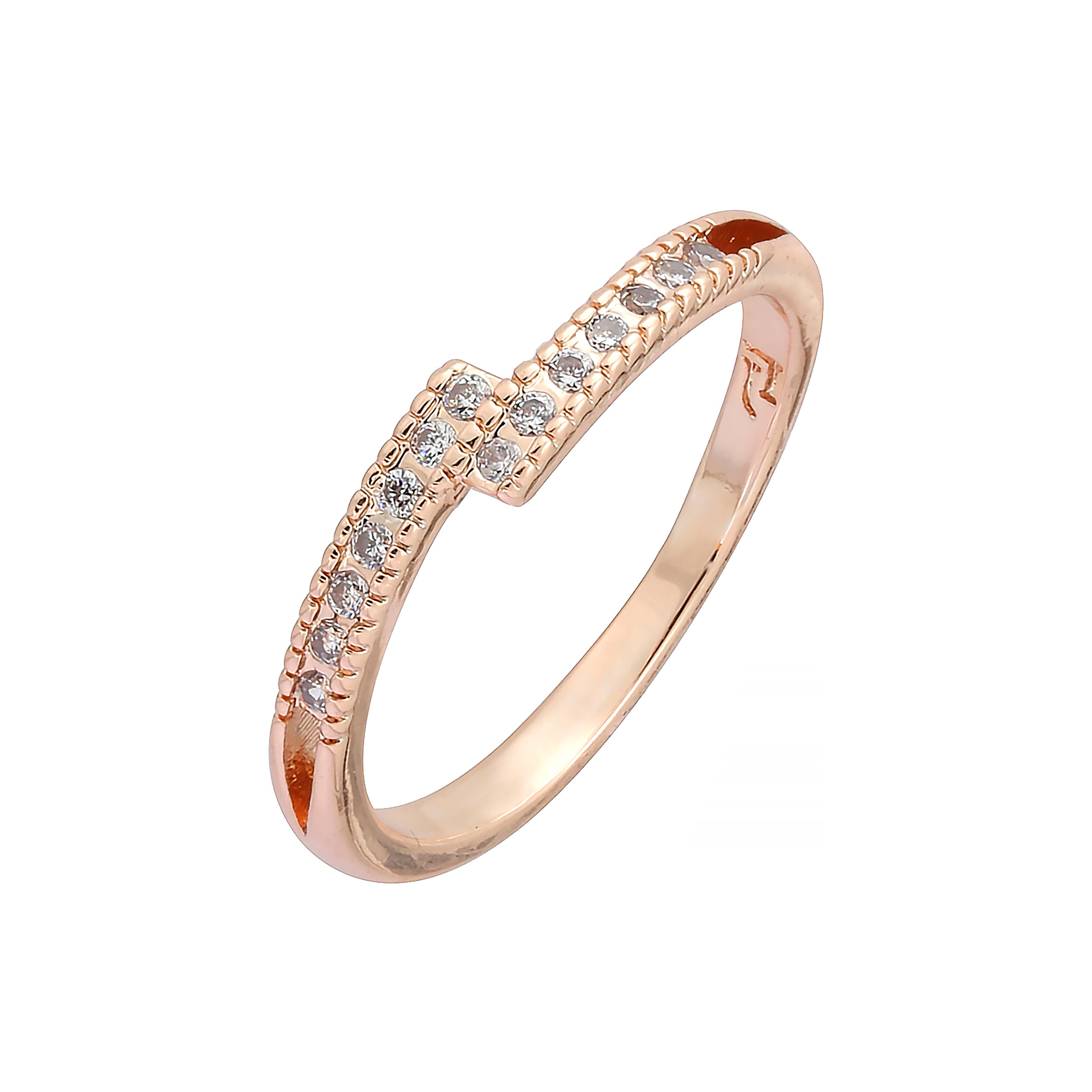 Paved cluster white cz Rose Gold rings
