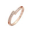 Paved cluster white cz Rose Gold rings