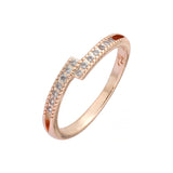 Paved cluster white cz Rose Gold rings