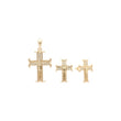 Russian Orthodox Crucifix Cross Jewelry Set plated in 14K Gold, Rose Gold