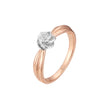 Rose Gold two tone solitaire flower rings