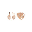 Grande conjunto de flores luxuosas em ouro rosa