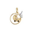 Cute baby car with a crown 14K Gold, Rose Gold Pendant