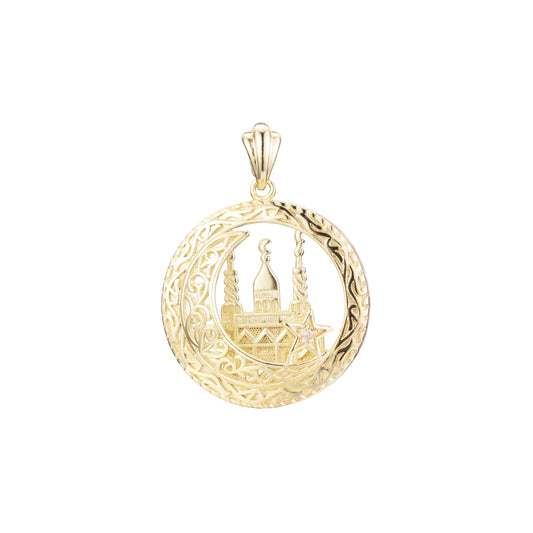 Islamic temple Pendant in Rose Gold, 14K Gold plating colors