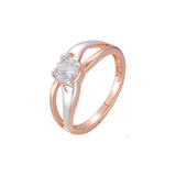 Rose Gold two tone solitaire rings