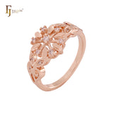 Filigrane Cluster-Moderinge aus 14-karätigem Gold und Roségold