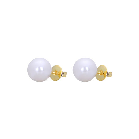 Pearl stud earrings in 14K Gold, 18K Gold plating colors