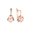 .Rose Gold clawed solitaire white CZ earrings