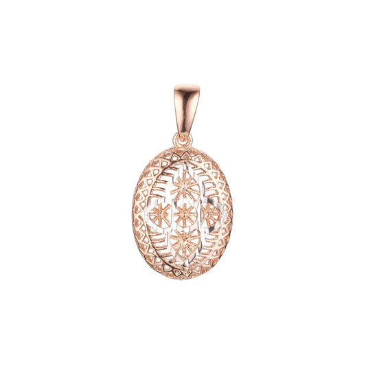Rose Gold two tone filigree pendant