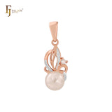 Solitärperle 14K Gold, Roségold, Weißgold Anhänger
