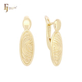Finger print ripple Rise Gold Earrings