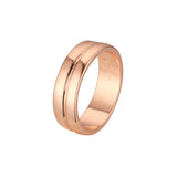 14K ゴールド、ローズゴールドメッキカラーのダブルバンド結婚指輪